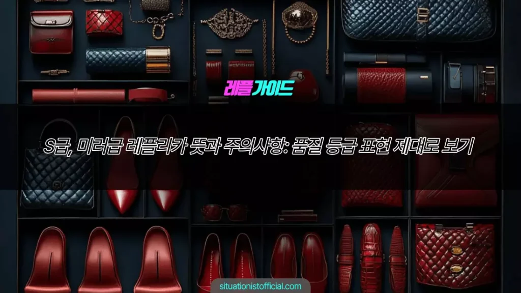 S급, 미러급 레플리카 뜻과 주의사항 품질 등급 표현 제대로 보기