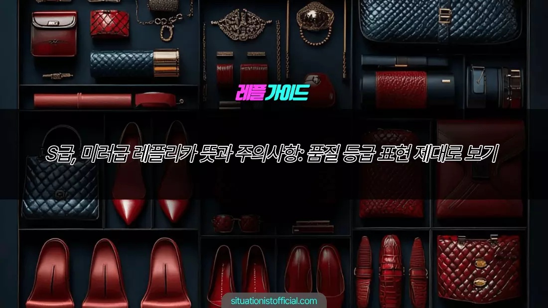 S급, 미러급 레플리카 뜻과 주의사항 품질 등급 표현 제대로 보기