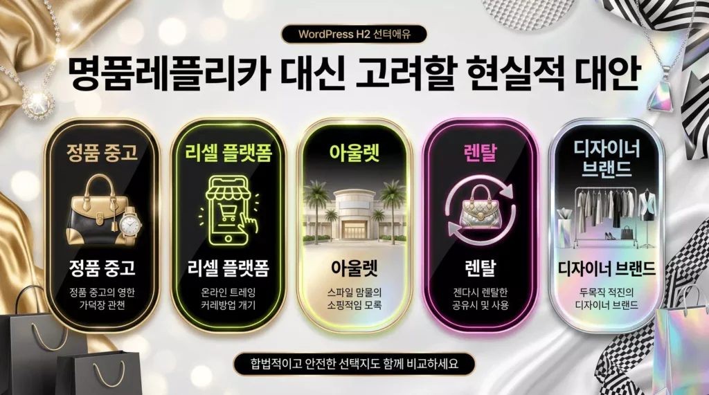 명품레플리카 대신 고려할 수 있는 현실적인 대안
