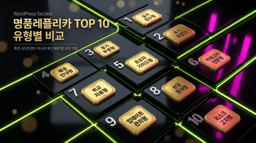 명품레플리카 순위 TOP 10 유형별 비교