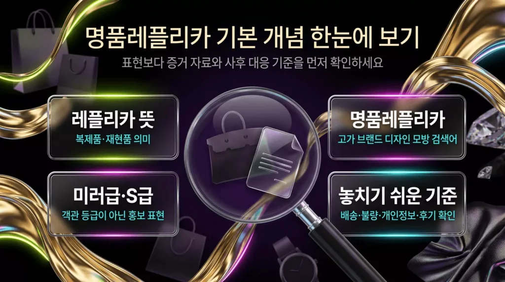 명품레플리카를 찾기 전에 먼저 알아야 할 기본 개념