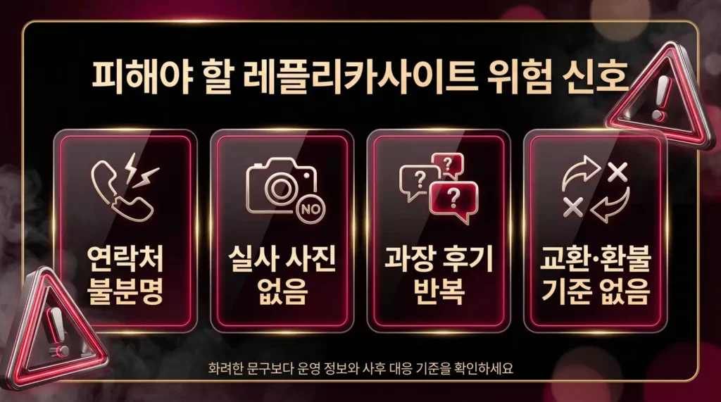 피해야 할 레플리카사이트의 위험 신호